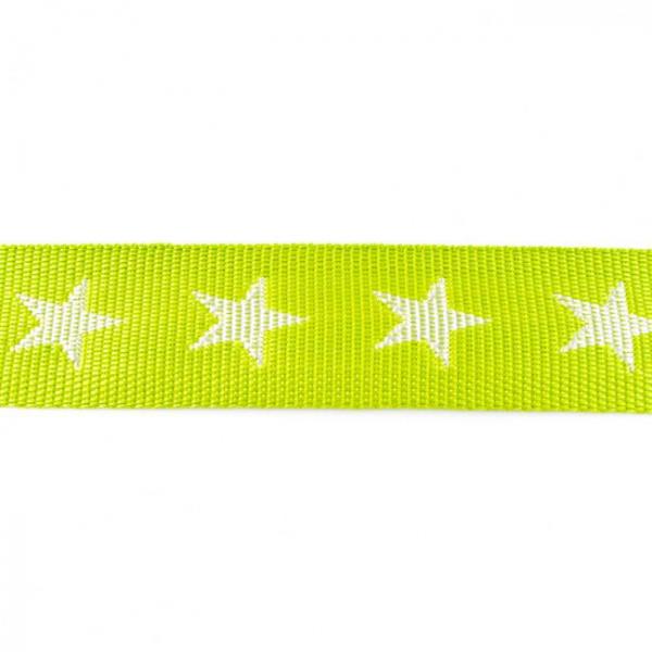 Gurtband 40 mm breit Limegrün mit Sternen